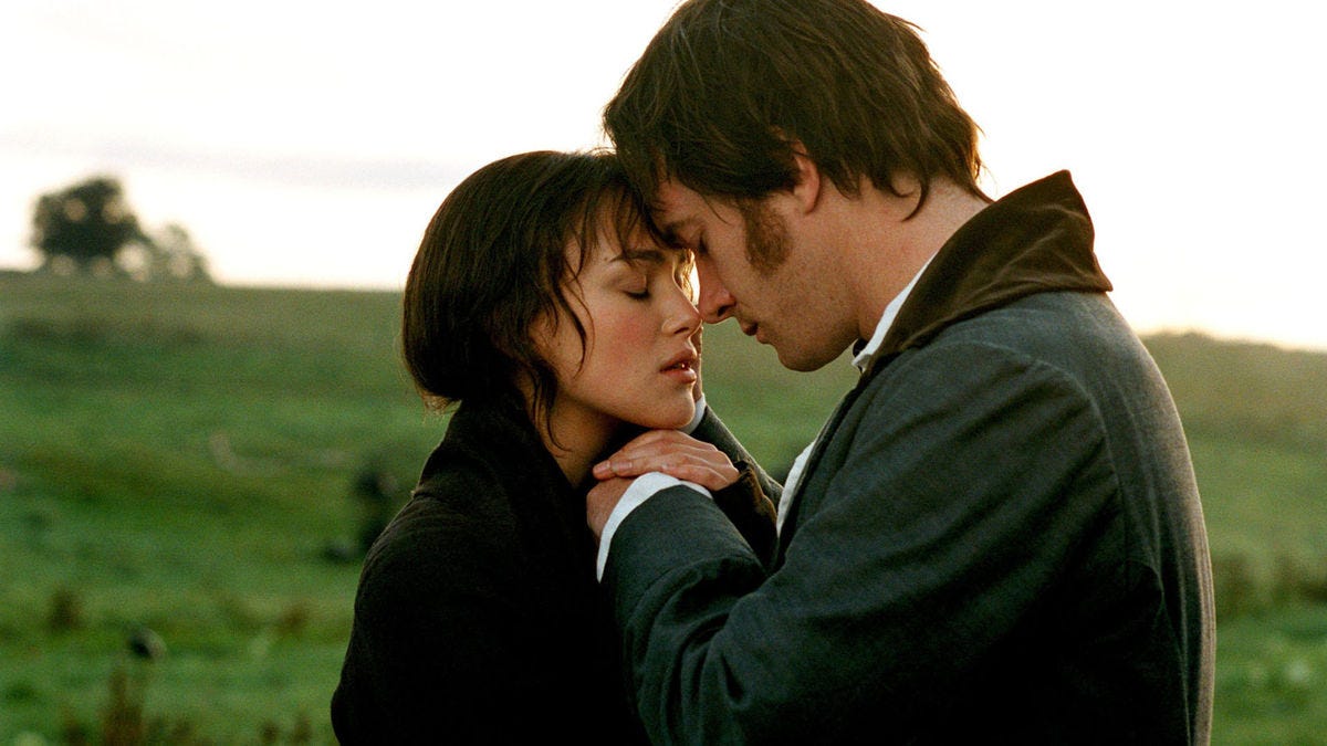 Mr. Darcy and Elizabeth holding each other.