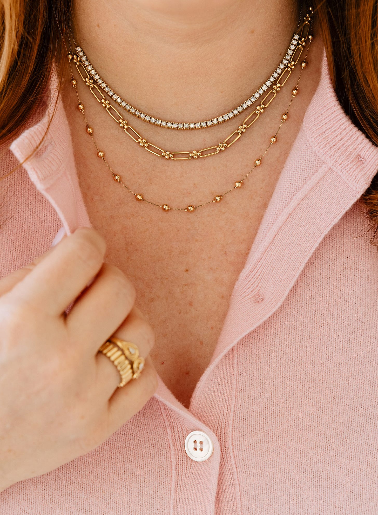 Dana Rebecca Designs necklace and ring stack