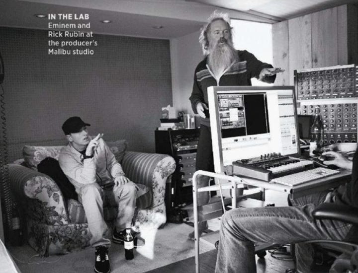 Eminem & Rick Rubin in the studio 2013. Always happy to see Reason getting  use by the big names : r/reasoners