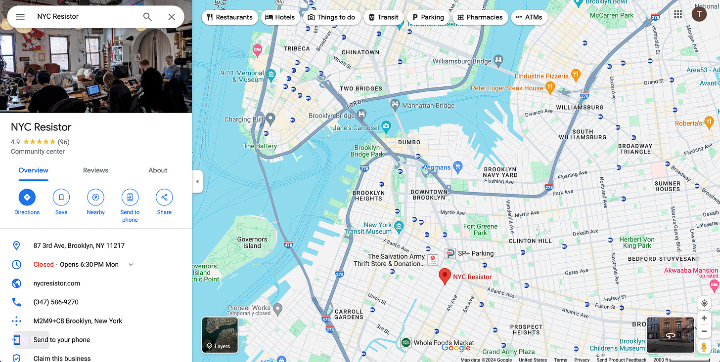 image of Brooklyn on Google map