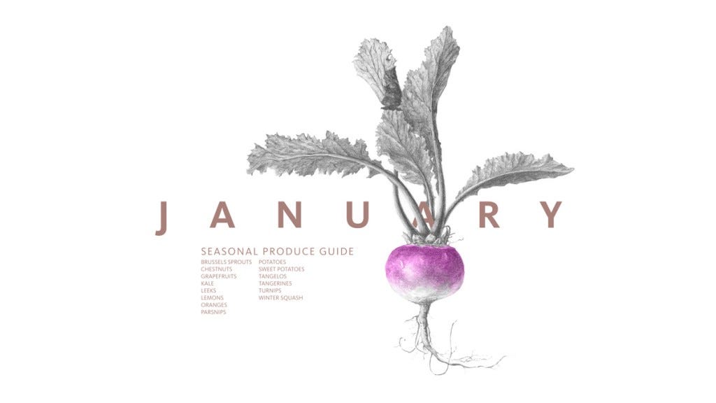 January Produce Guide • theVintageMixer.com #eatseasonal #seasonalrecipes