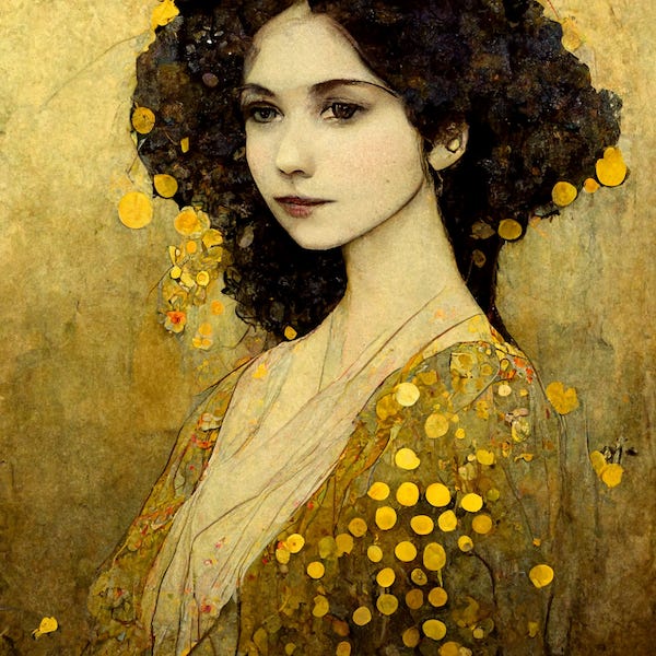 In de stijl van Gustav Klimt.