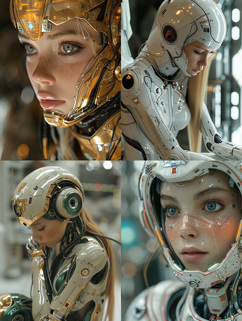 Beautiful female android