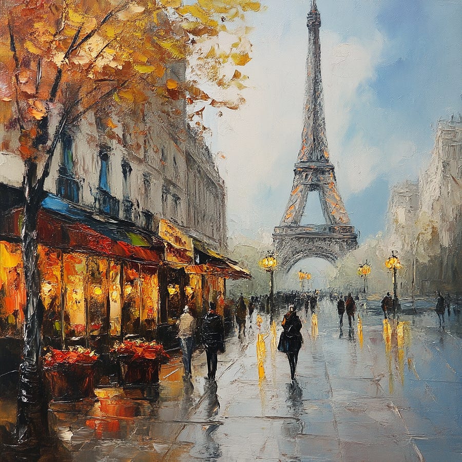 Low-quality images may be useful for creating impressionist-style illustrations./imagine prompt: impressionist painting of Paris — v 6.1 — q 0.5