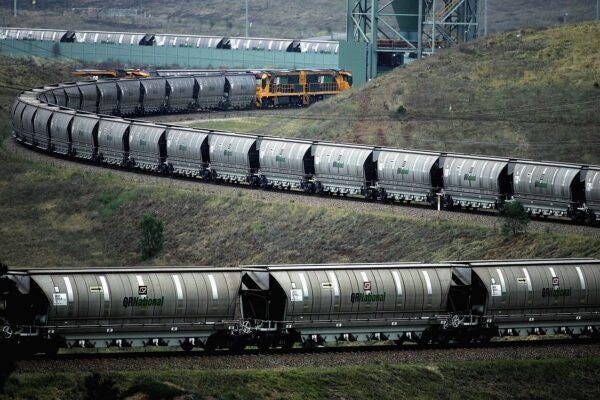  A coal train awaits loading at BHP Billiton's Mt Arthur coal mine in Muswellbrook, Australia. In October 2020, Beijing banned the import of Australian coal after then-Australian Foreign Minister Marise Payne and then-Prime Minister Scott Morrison publicly called on the World Health Organization (WHO) to launch an independent investigation into the origins of COVID-19. (Ian Waldie/Getty Images)