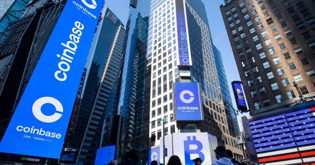 Coinbase Global Inc. abrió a US$381 en su debut en el mercado Nasdaq el  miércoles