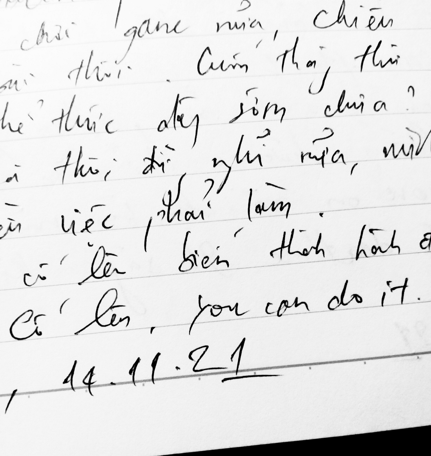 May be a black-and-white image of diary and text
