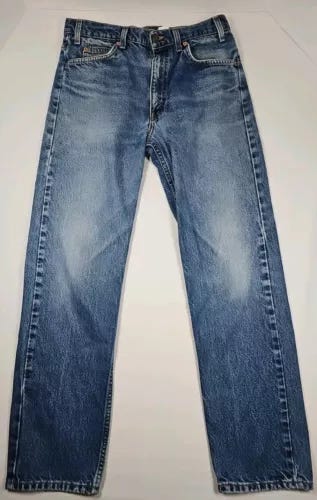 VTG Levi’s 505 Orange Tab Regular Fit Straight Leg 34x30 Denim Jeans MADE IN USA - Picture 1 of 15