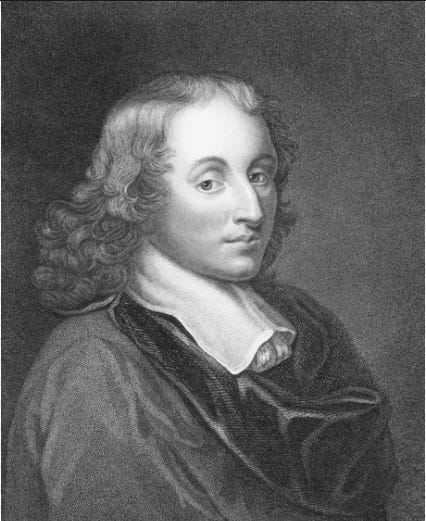 Picture of engraving of Blaise Pascal, French Mathmetician and Physicist