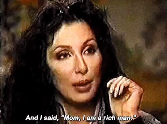 Mom I Am a Rich Man Cher Premium Tee - Black / 3XL / au
