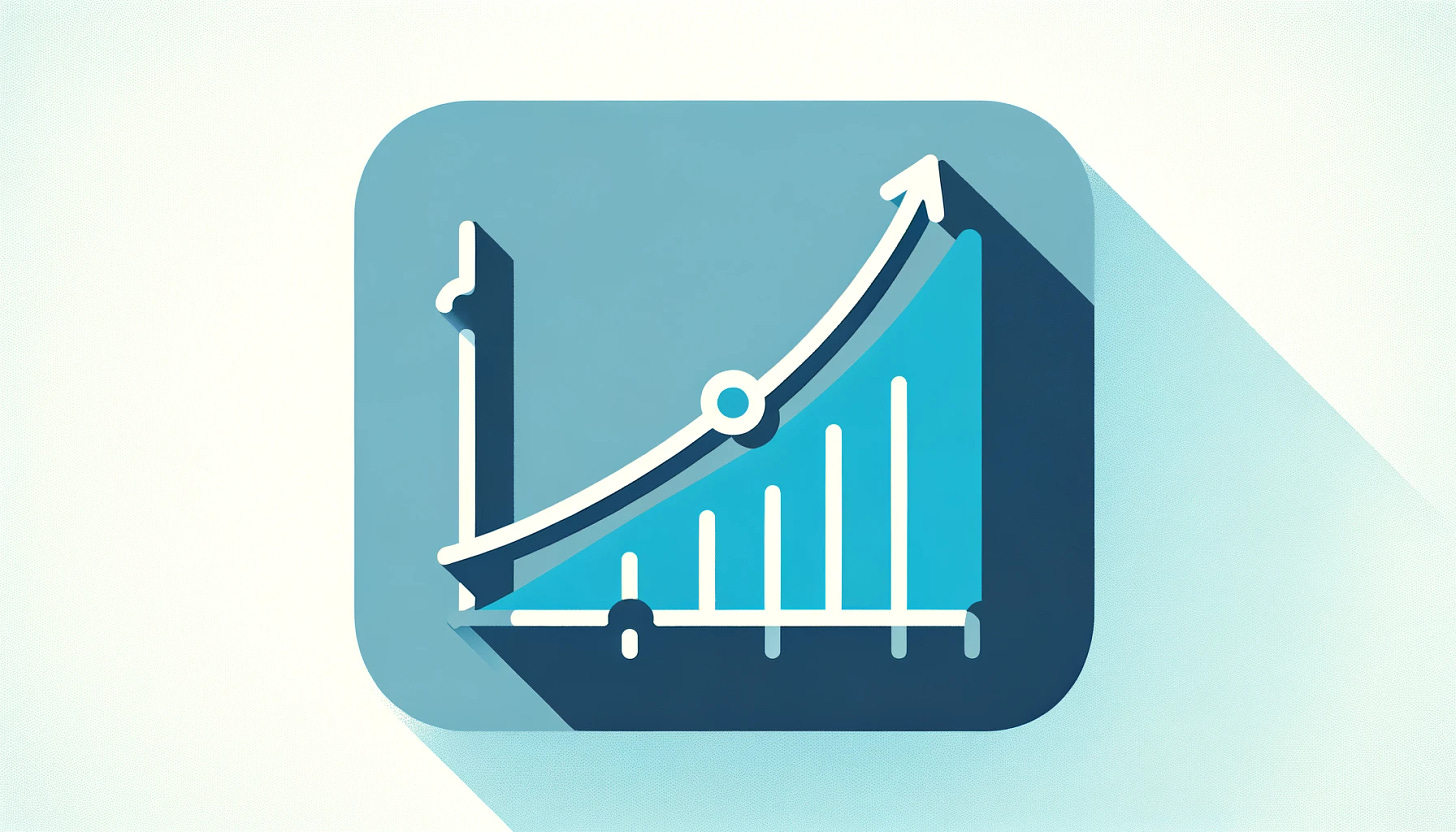 A very simple flat design icon representing an 'exponential line graph pointing up and to the right' for a newsletter header. The icon should feature an extremely simplified and prominent upward and rightward curving line on a graph, symbolizing exponential growth. The color palette consists of only three colors: #06b6d4 (sky blue) for the background, #ecfeff (pale cyan) for minimal details on the graph, and #0f172a (dark navy blue) for the graph's main exponential curve and axes. The design should be extremely clean, with absolutely no gradients, textures, words, letters, numbers, or additional details. The image is perfect for a resolution of 1920x1080.