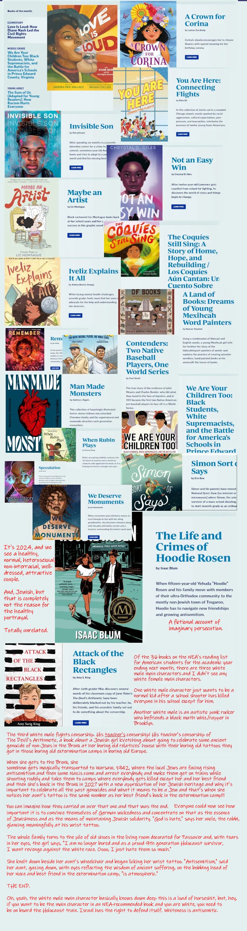Image displaying the covers of a selection of the NEA's list