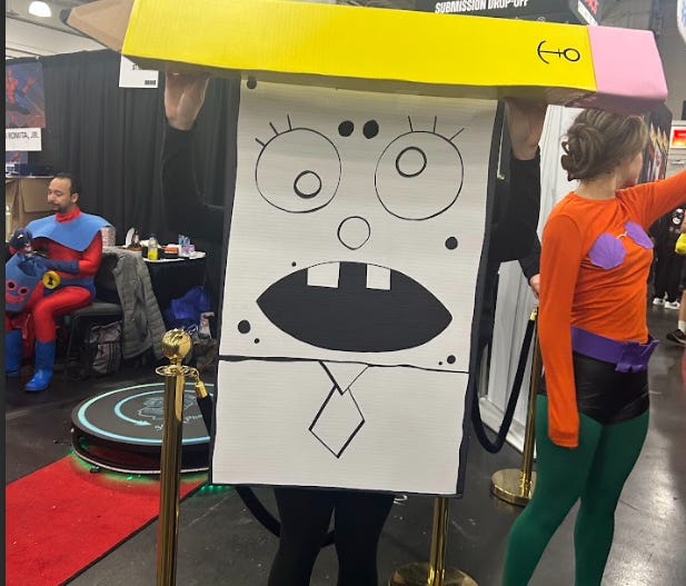Spongebob pencil drawing cosplay. Photograph by Lena Grundhoefer