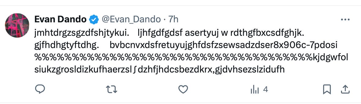 And Evan Dando tweet. It's all gobbledegook