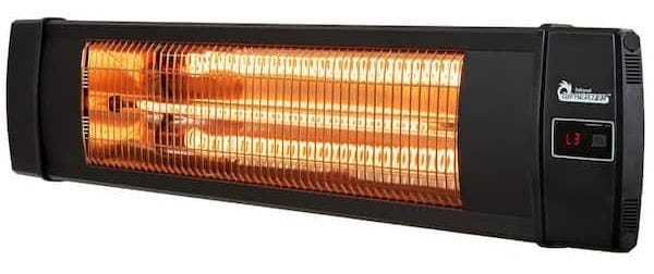 1500-Watt Electric Carbon Infrared Space Heater Indoor Outdoor Patio Garage  Wall or Ceiling Mount with Remote, Black