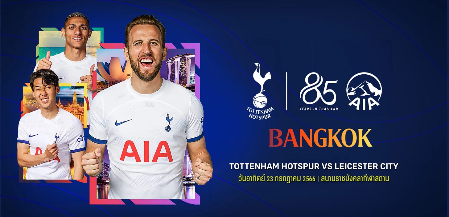 AIA Thailand to commemorate 85th anniversary with historic football match:  Tottenham Hotspur Pre-Season Asia Pacific Tour 2023
