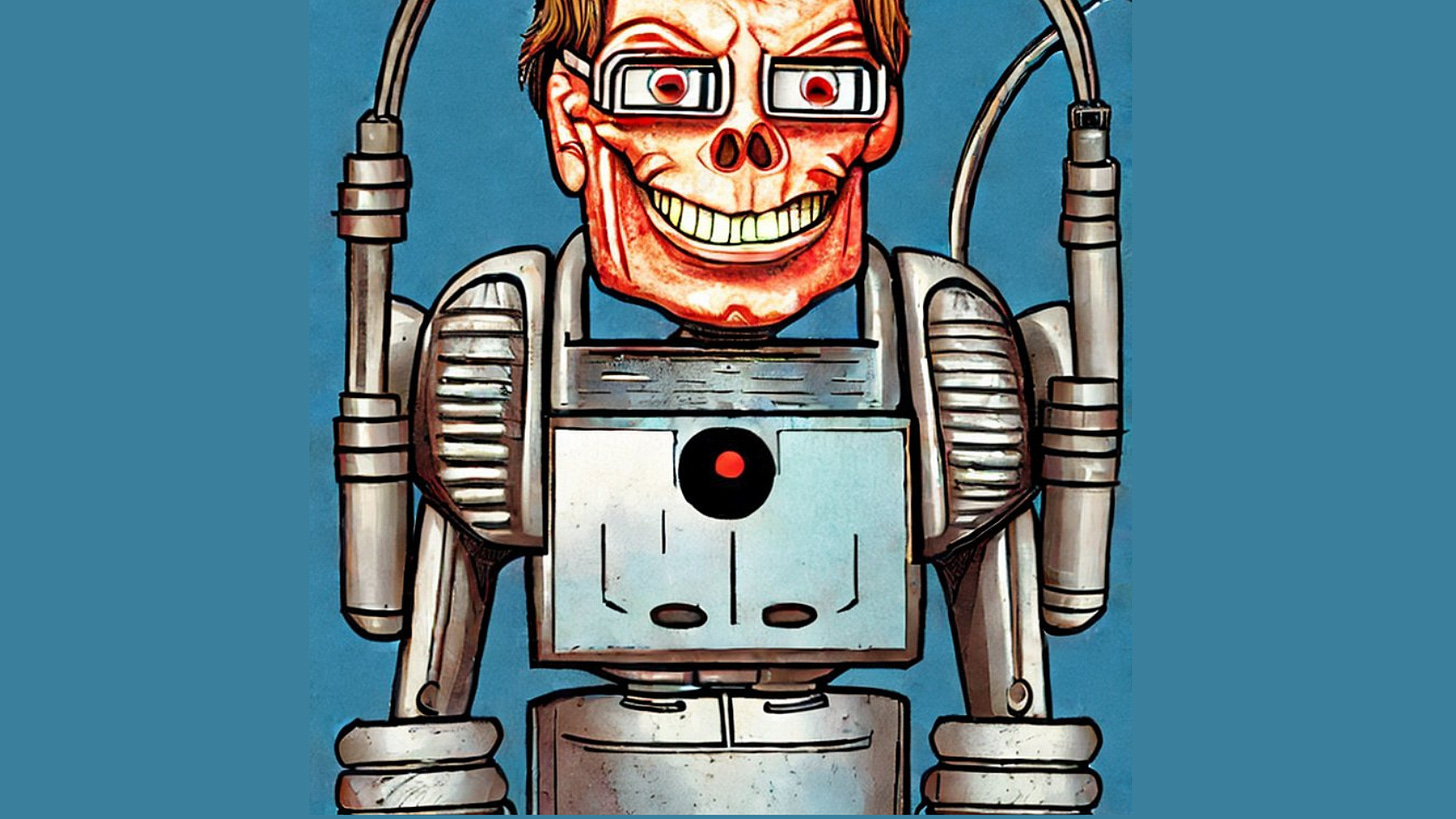 Image of Stephen King as a robot