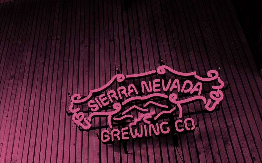A neon sign advertising Sierra Nevada beer which used to be ubiquitous in UK craft beer bars.