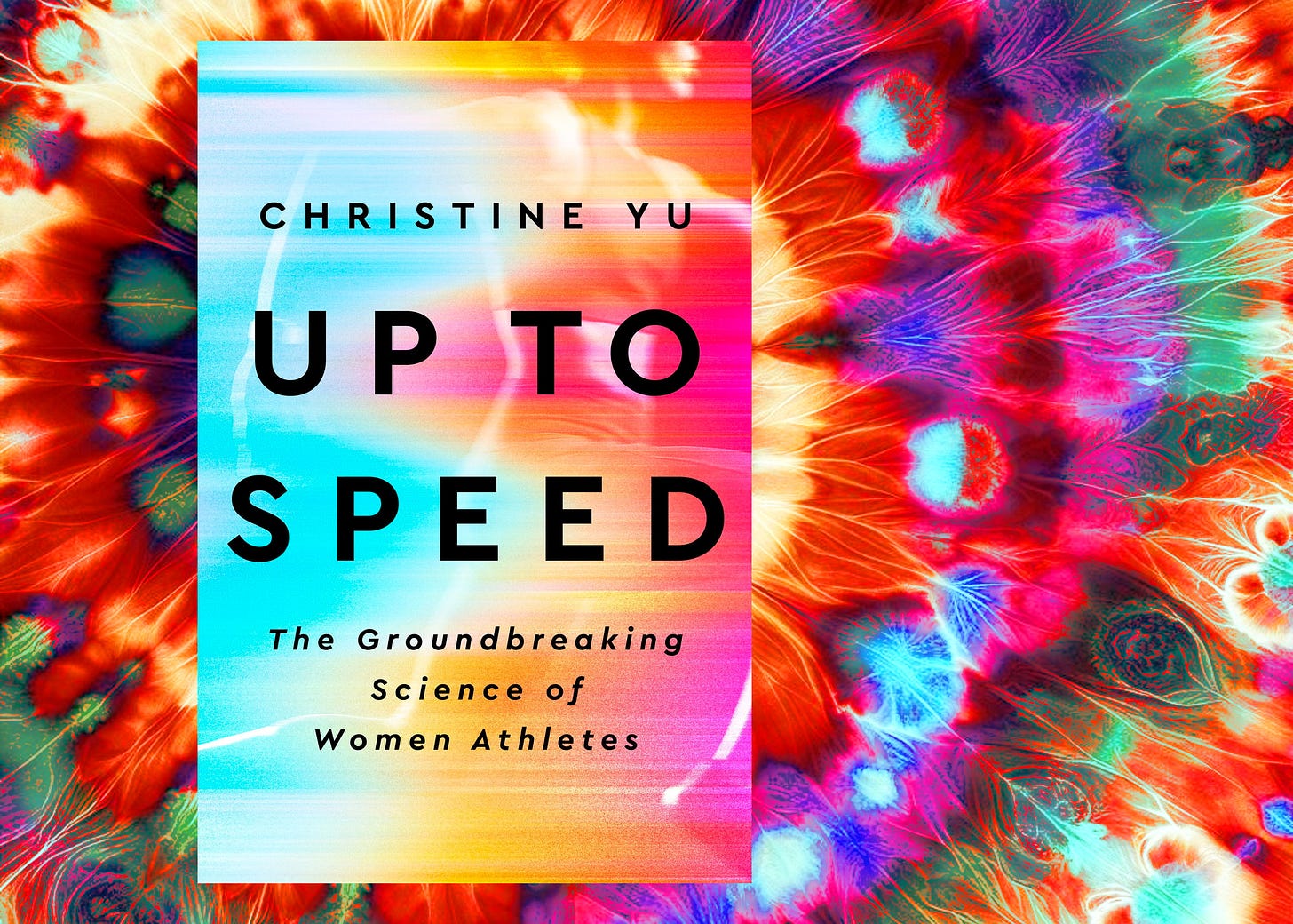Up To Speed by Christine Yu on a tie-dye background