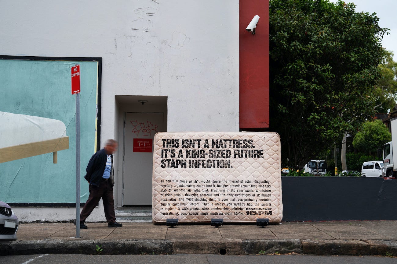 10:PM turns abandoned mattresses into unmissable media via Howatson+Company  – Campaign Brief
