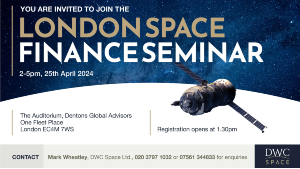 London Space Finance Seminar 2-5pm April 2024 at One Fleet Place, London