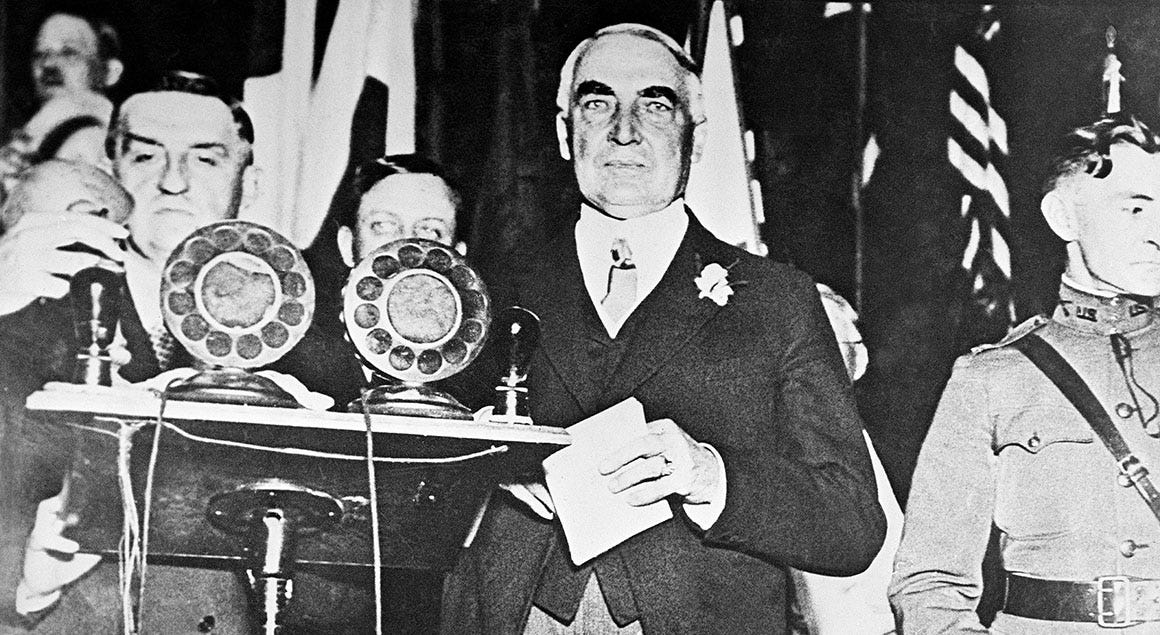 President Harding's voice heard on radio, June 14, 1922 - POLITICO