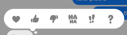 A picture of the tapback reactions in iOS that includes two exclamation marks