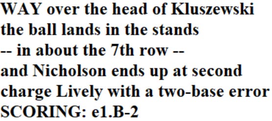 Diamond Mind Baseball Play By Play