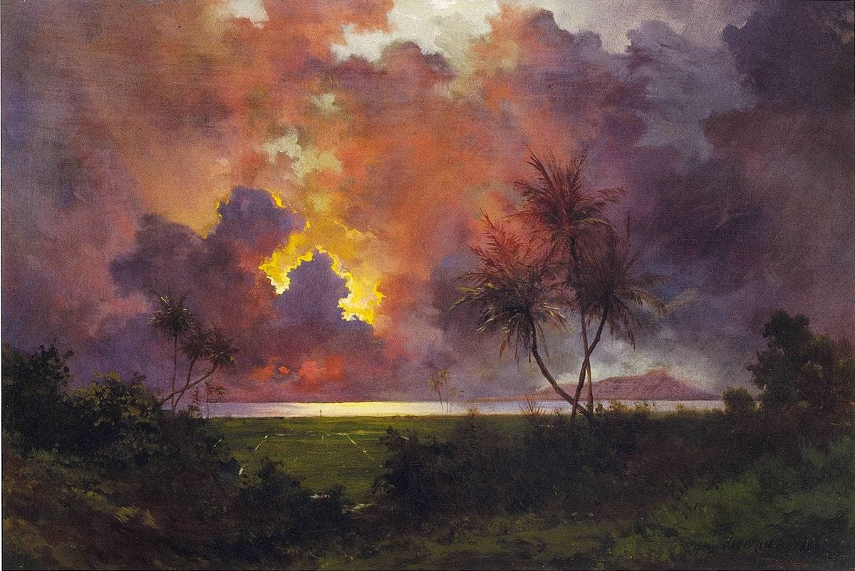 File:Jules Tavernier - 'Sunrise Over Diamond Head', oil on canvas, 1888,  Honolulu Academy of Arts.jpg - Wikipedia