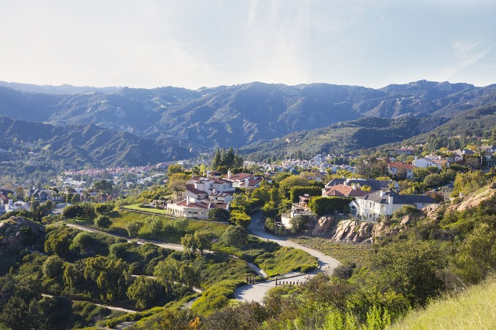 pacific palisades houses and santa monica mountains southern california