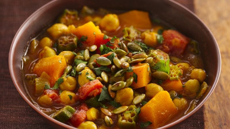 Pumpkin and chickpea stew with couscous