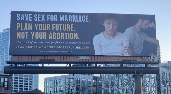 The Coalition for an Abortion Free Future billboard in Columbus, Ohio