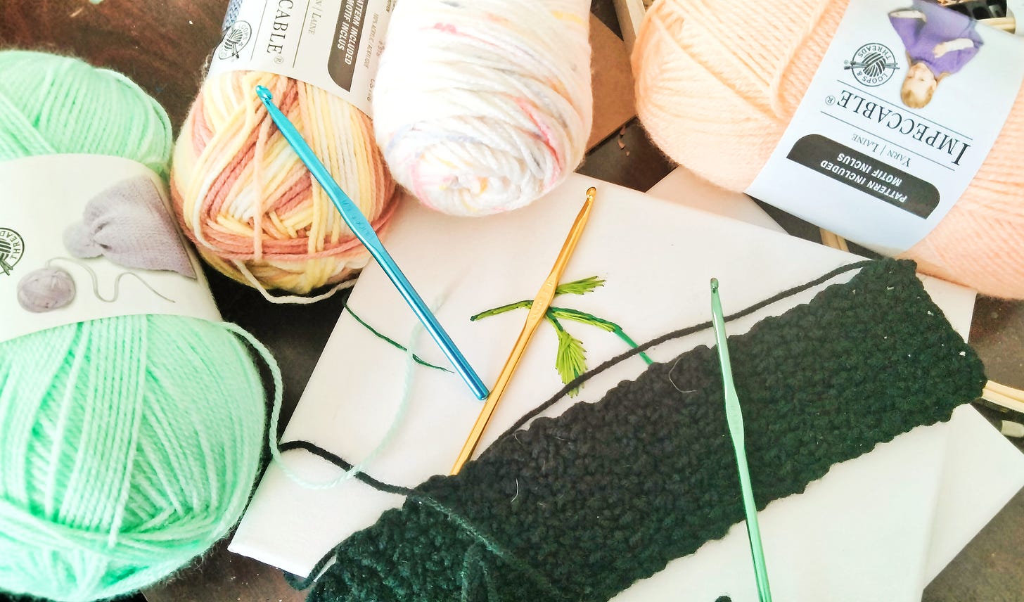 Yarnand crochet materials