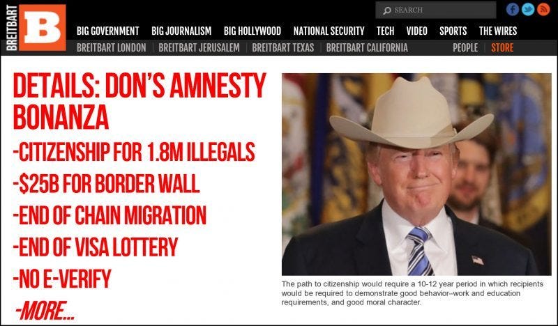 breitbart attacks donald trumps new immigration plan daca