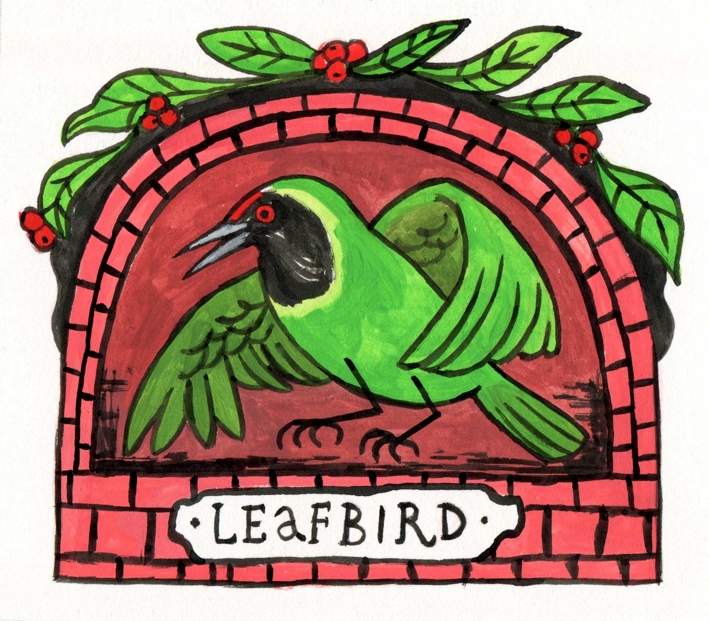 golden fronted leafbird illustration purposeful practice challenge Kayla stark