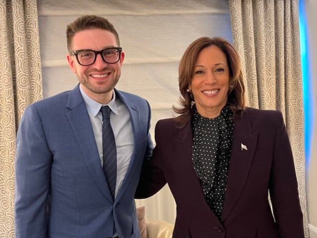 Alex Soros, son of George with Kamala Harris. 