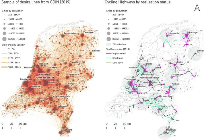 Carte des autoroutes velos aux pays bas