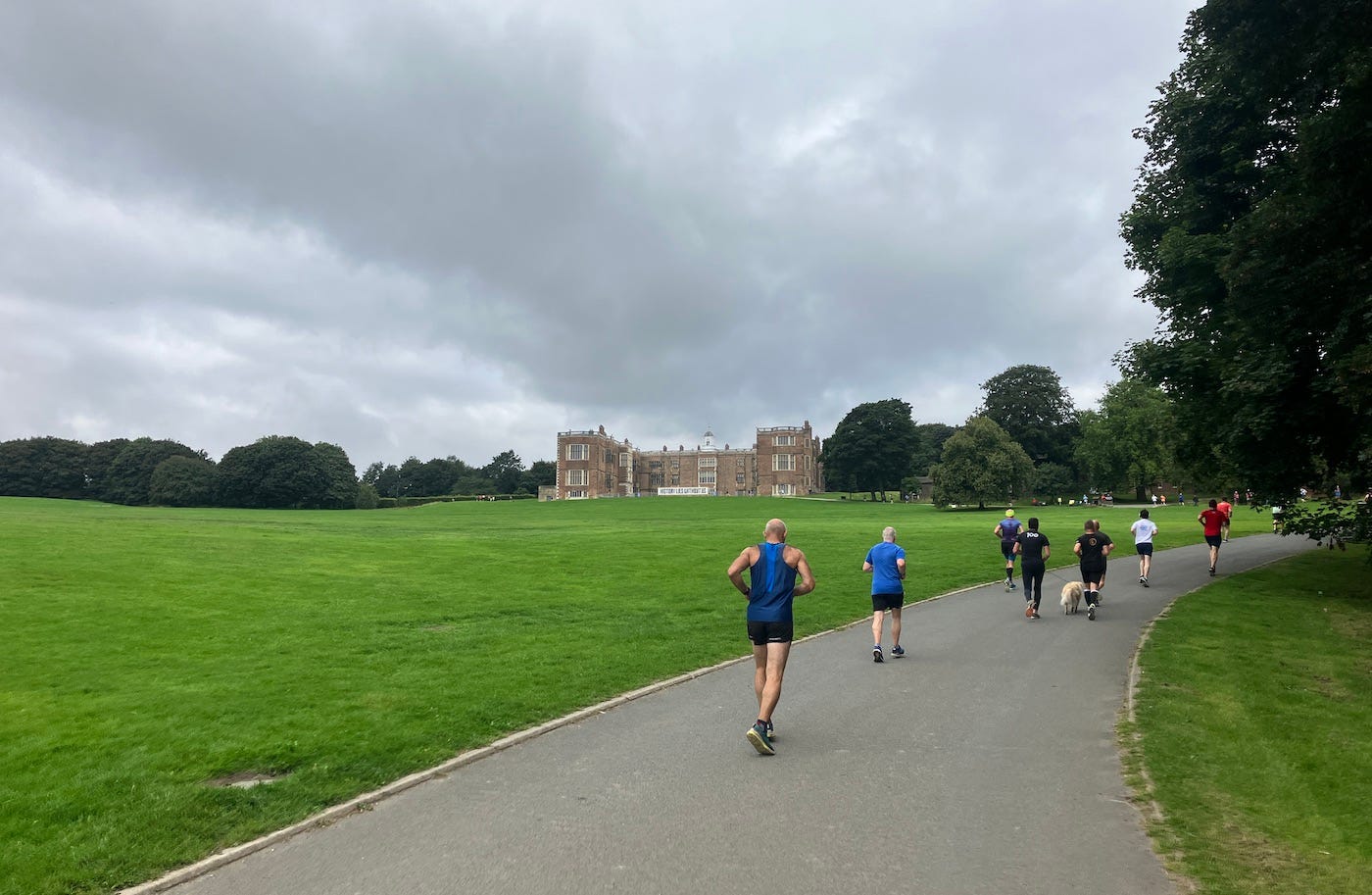 Climbing the hill back to the start/finish