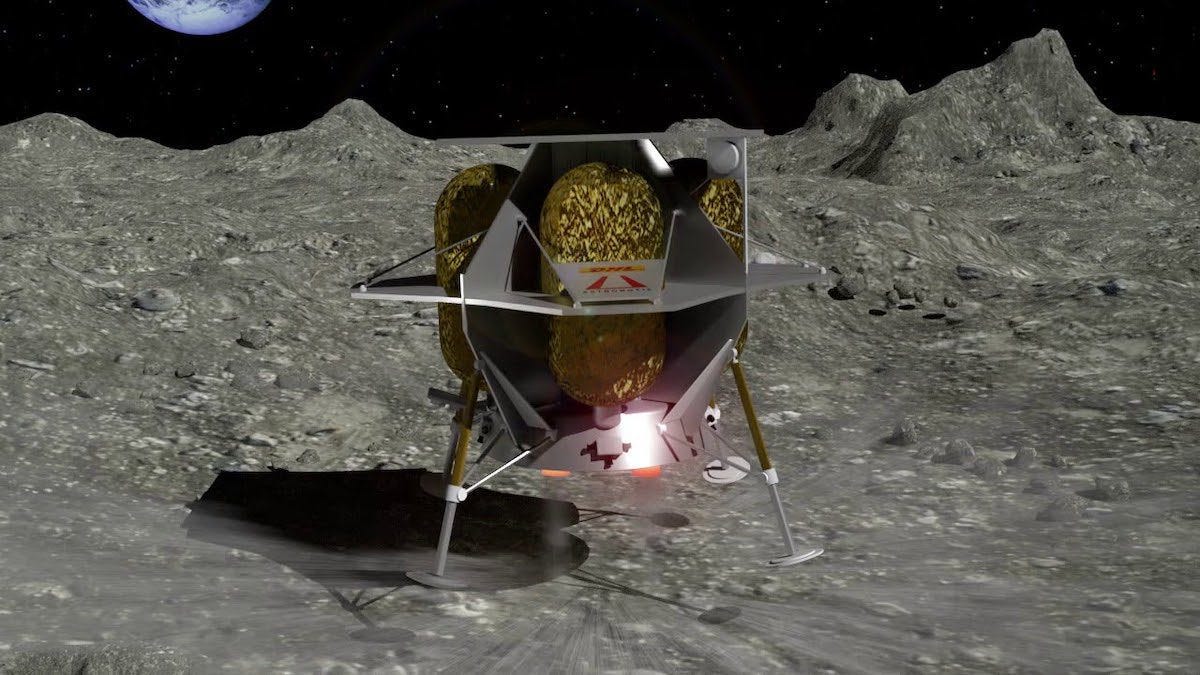 Peregrine Lunar Lander CGI. The spacecraft has completed EMI Testing