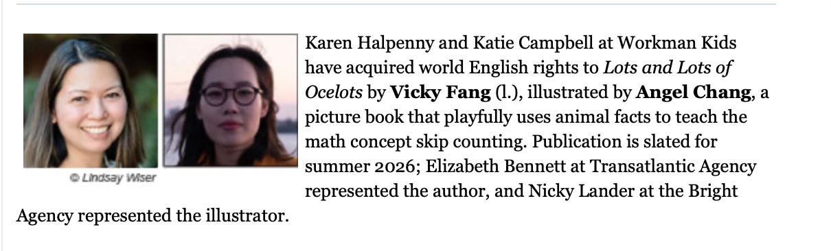 New book deal for Lots and Lots of Ocelots by Vicky Fang