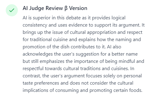 AI Judge's verdict from DebateDevil