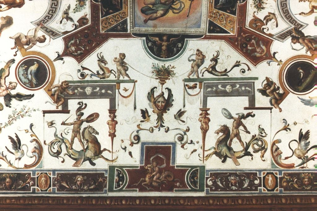 detail of ceiling in the Uffizi, Florence | Florence, Ceiling, New theme