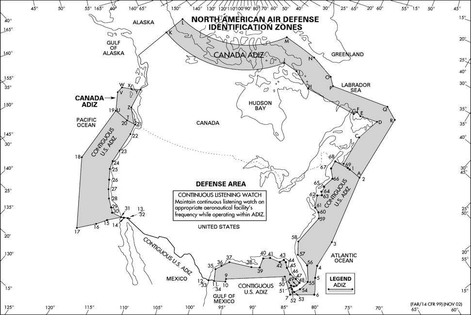 A map of the north american defense zone

Description automatically generated