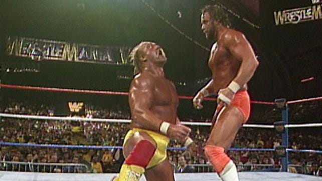 wrestlemania iv randy savage on hulk hogan