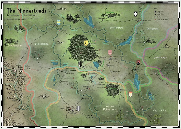 Map of the Midderlands by Glynn Seal