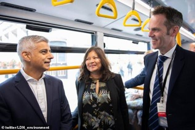Mayor of London, Sadiq Khan, pictured on board one of the affected buses, has more than 471 Alexander Dennis Enviro400EVs in his fleet which are subjected to the recall notice