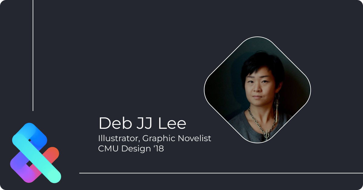 Introductory profile image of Tongshuang Wu with the subtitle: Illustrator, Graphic Novelist, CMU Design ‘18