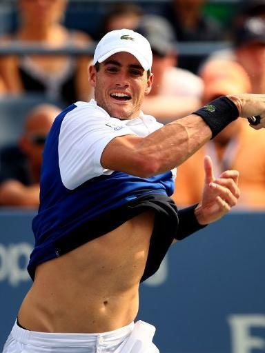 john isner bulge for tennis madrid open 2015