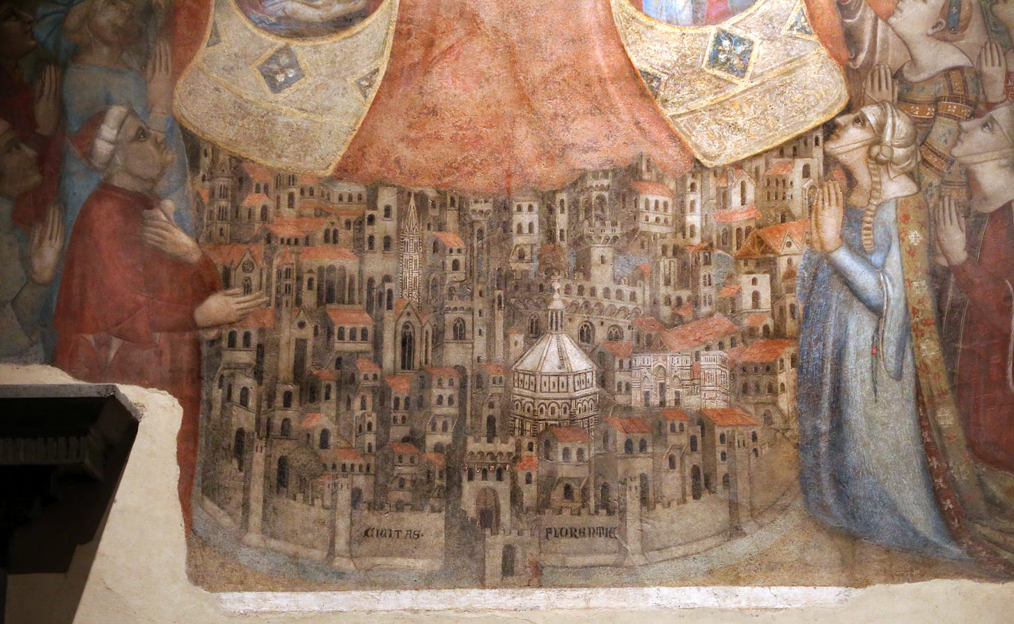 File:Bernardo daddi, madonna della misericordia, con le opere di  misericordia e la più antica veduta di firenze, 1342, 04.jpg - Wikimedia  Commons
