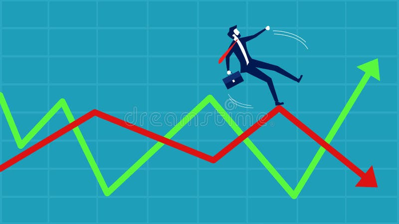 Fluctuation Du Marché Boursier. Graphique Du Stock économique Instable.  Illustration de Vecteur - Illustration du tomber, accroissement: 249733155